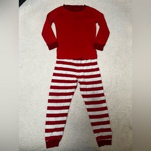 Red and White Striped Pajama Set Cotton
